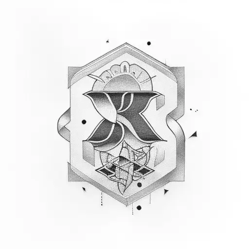 Dad with 3 girls aged 6, 3 and 1 and the letter E tattoo design idea