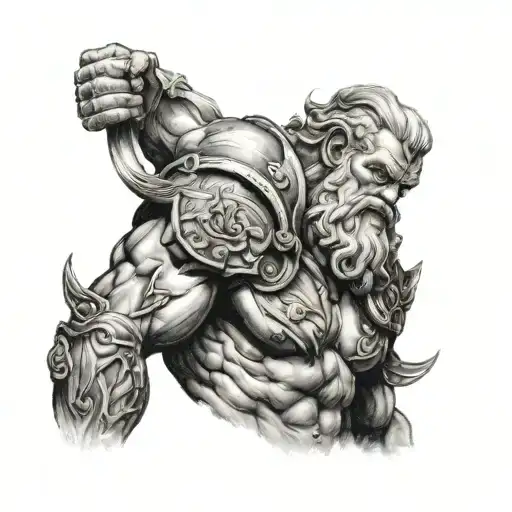 realistic old hercules tattoo design idea