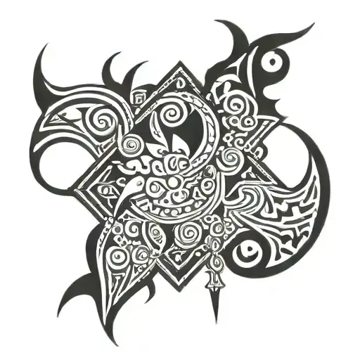 carpe noctem tribal tattoo design idea