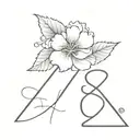 888 angel number with hydrangea flower tattoo design idea