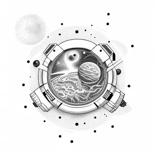 no sunny days in outer space astronaut tattoo design idea