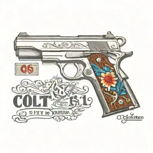 colt 1911 tattoo design idea