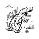cute dinosaur tattoo design idea