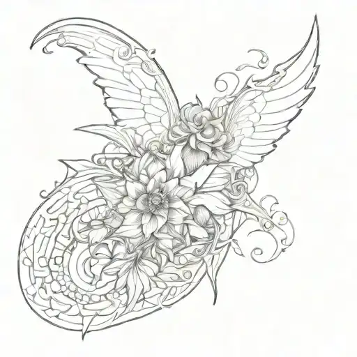 fantasy patch work tattoo design idea