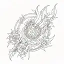 fantasy patch work tattoo design idea