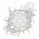 fantasy patch work tattoo design idea
