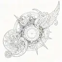 fantasy patch work tattoo design idea