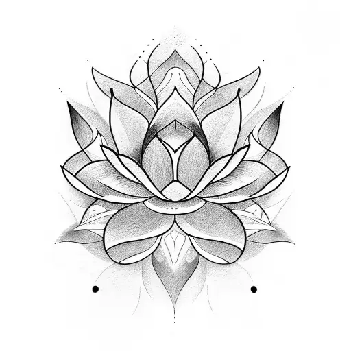 Lotus Flower Mixed With Tulip tattoo design idea