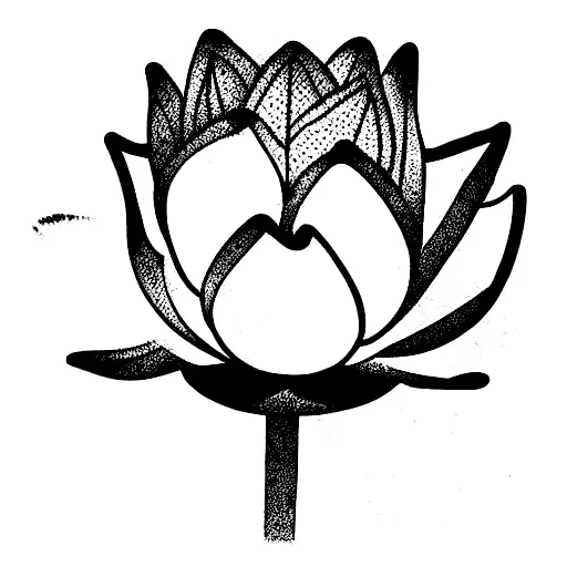 lotus flower mixed with tulip tattoo design idea
