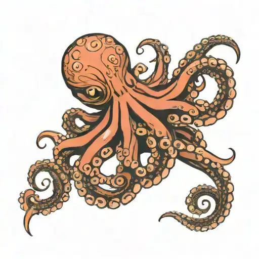 octopus wrapping its tentacles tattoo design idea