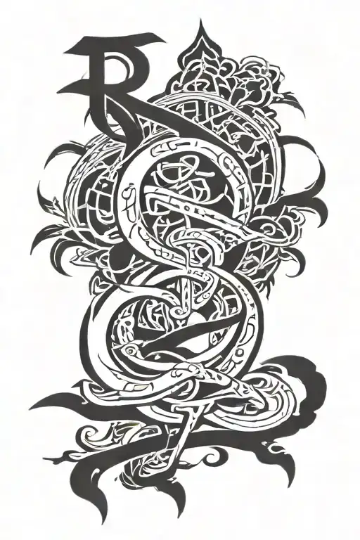 baybayin word "destiny, trust, perseverance" tattoo design idea