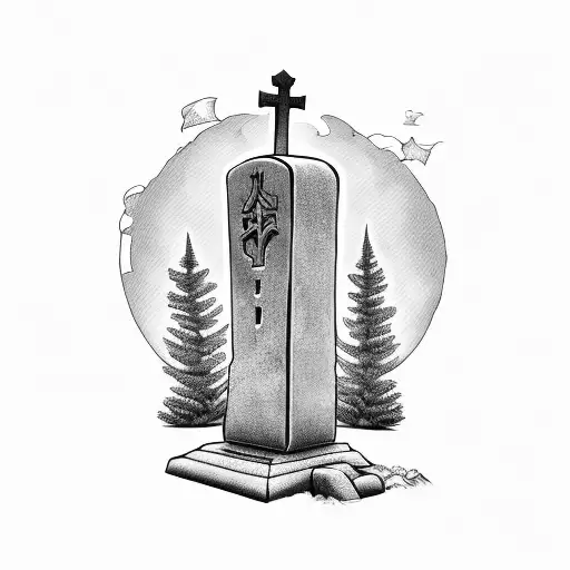 animated gravestones cover up snarky funny tattoo design idea