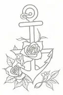 anchor cross rose intertwined tattoo design idea