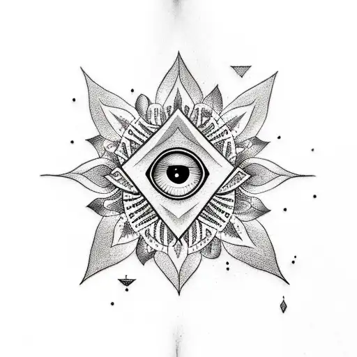 Yoga Tattoo with 3rd eye and book  tattoo design idea