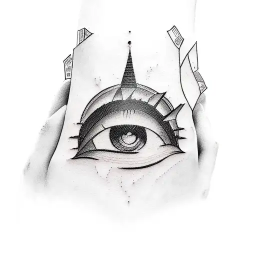 Tattoo with 3rd eye and book ffor hand tattoo design idea