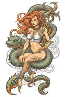 scorpio woman morph fantasy tattoo design idea