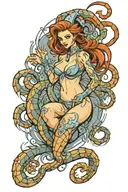 scorpio woman morph fantasy tattoo design idea