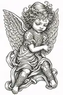 broken child angel tattoo design idea