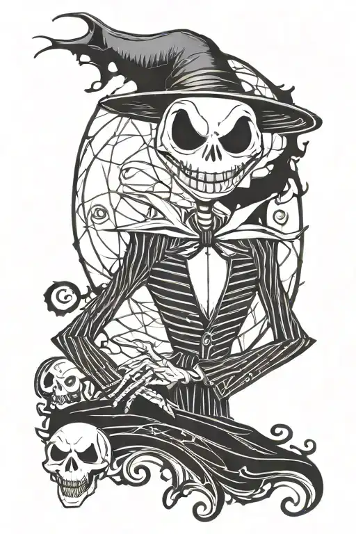evil vampire jack skellington tattoo design idea