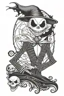 evil vampire jack skellington tattoo design idea