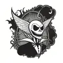 evil vampire jack skellington tattoo design idea