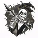 evil vampire jack skellington tattoo design idea