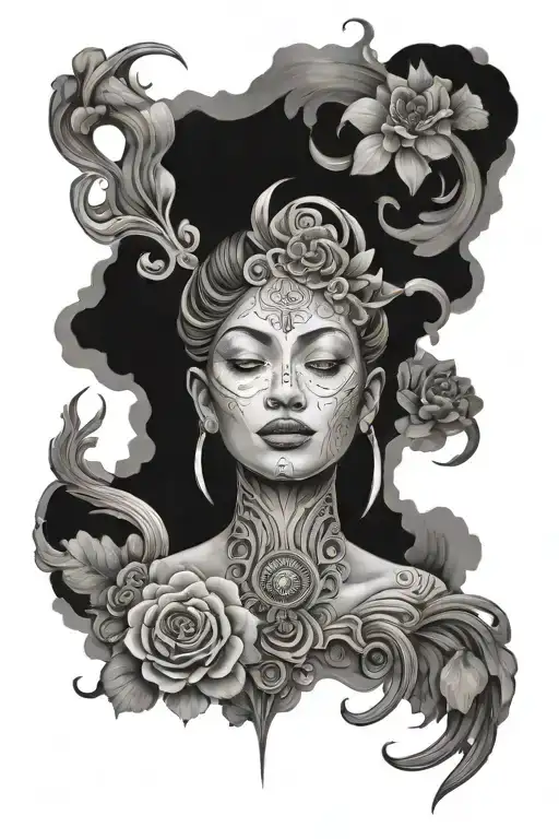 consciousness, mindfulness and 4 Pilar's of stoicism  tattoo design idea
