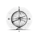 Globe with compass tattoo design idea