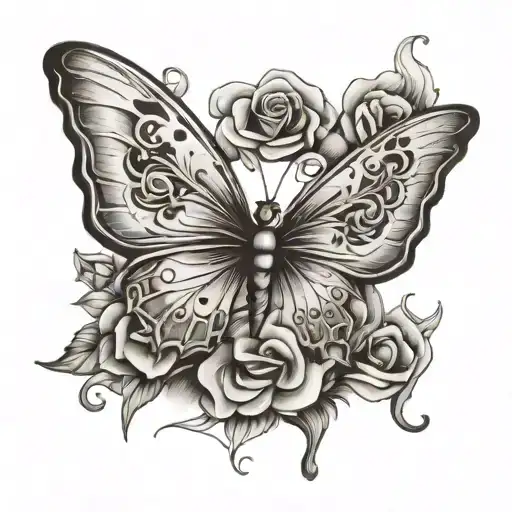 in memory of mom butterfly  tattoo design idea