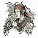 Itachi with set your heart ablaze   tattoo design idea