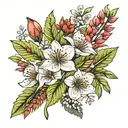 australian native flowers tattoo design idea
