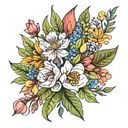 australian native flowers tattoo design idea