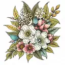 australian native flowers tattoo design idea