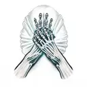 Guadalupe praying with skeleton hands tattoo design idea