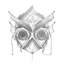 Ghost reading a book and listening to music tattoo design idea