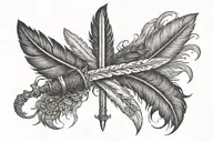 Feather with "Si vis pacem" in it and a sword with "parabellum" in it tattoo design idea