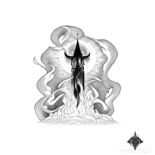 a burning desire and faith tattoo design idea