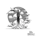 a burning desire and faith tattoo design idea