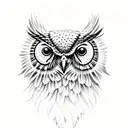 Owl with flowers tattoo design idea