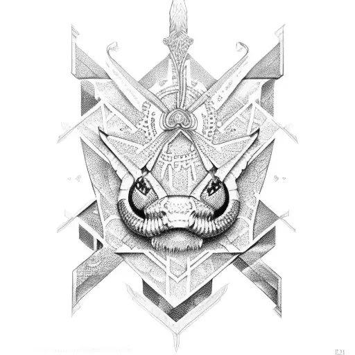 black assyrian snake tattoo design idea