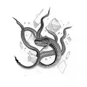 black assyrian snake tattoo design idea