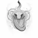 holy black snake assyrian tattoo design idea