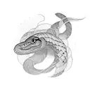 holy black snake assyrian tattoo design idea