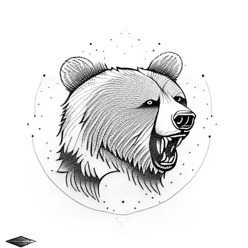 Angry bear  tattoo design idea