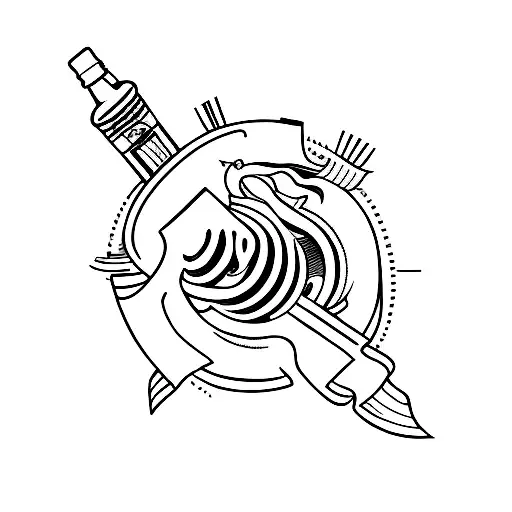 whisky bottle tattoo design idea