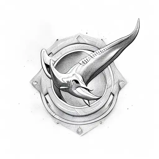 hammerhead shark infinity symbol tattoo design idea