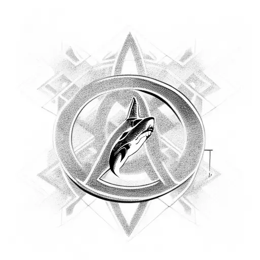 hammerhead shark infinity symbol tattoo design idea