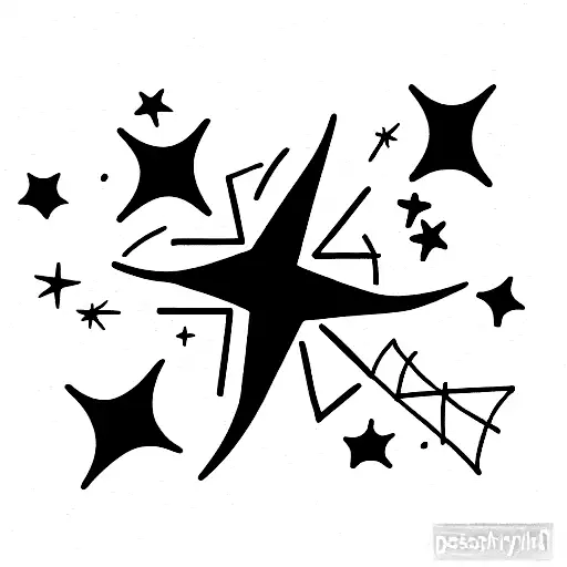 depressed looking at stars tattoo design idea