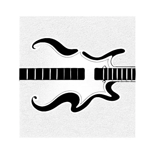 electric guitar with flames and ornaments tattoo design idea