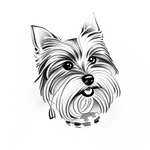 yorkie tattoo design idea